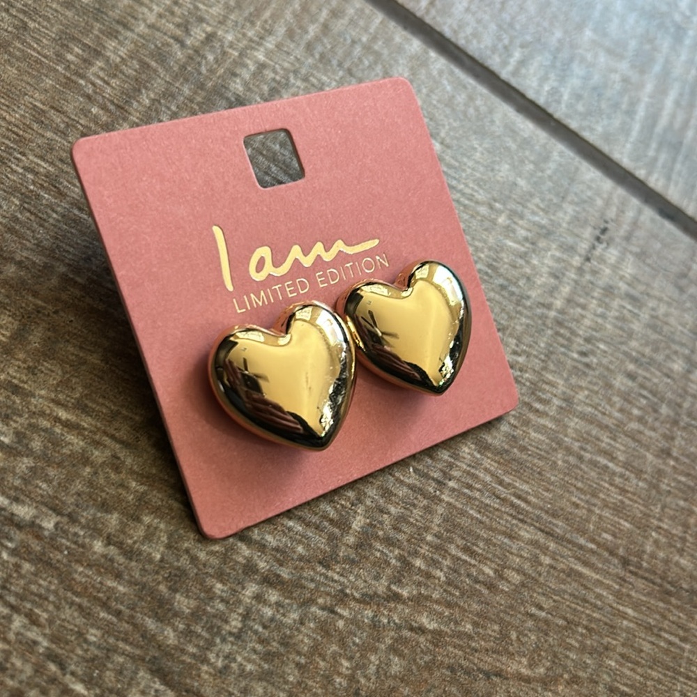 I am Limited Edition Heart Earrings BNWT